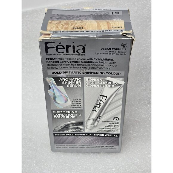 L'Oreal Paris Feria S1 Smokey Silver Multi Faceted Shimmering Hair Color Dye - Picture 2 of 2